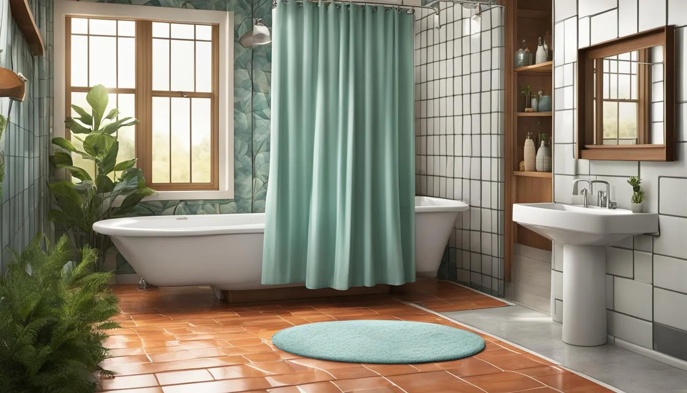 Can You Use a Curtain as a Shower Curtain? 3d rendering of a bathroom with a tub and sink.