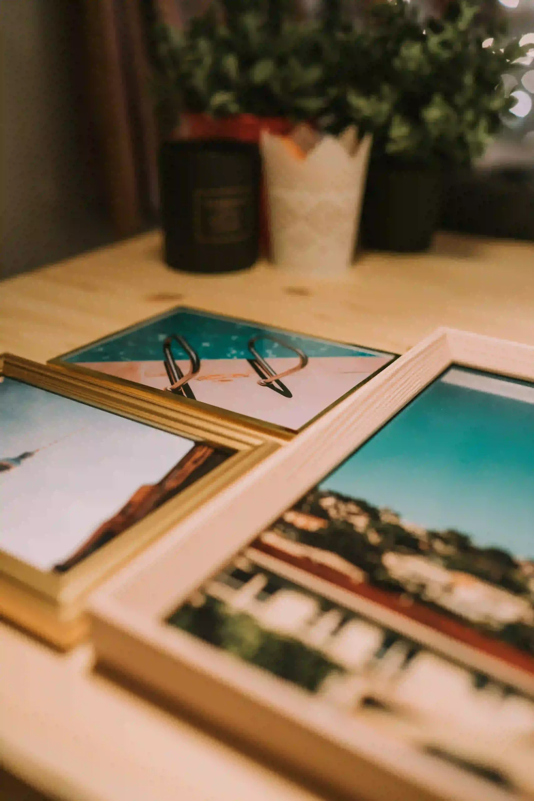 Wooden and vintage DIY framed prints.