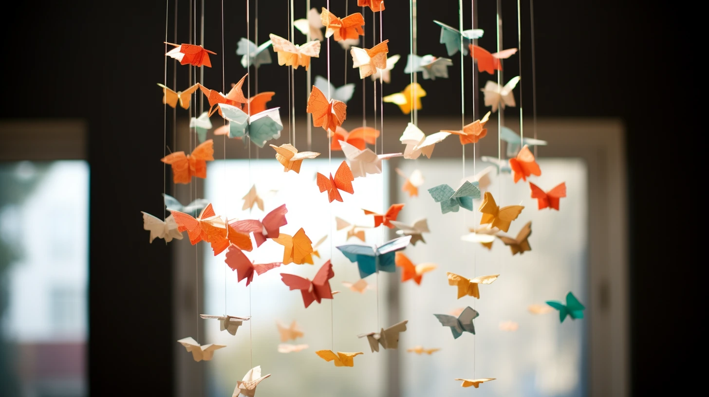 DIY paper butterfly mobiles for over the crib.