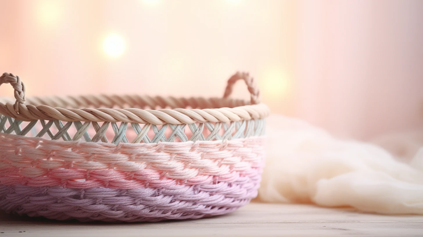A DIY ombre basket in pink and purple.