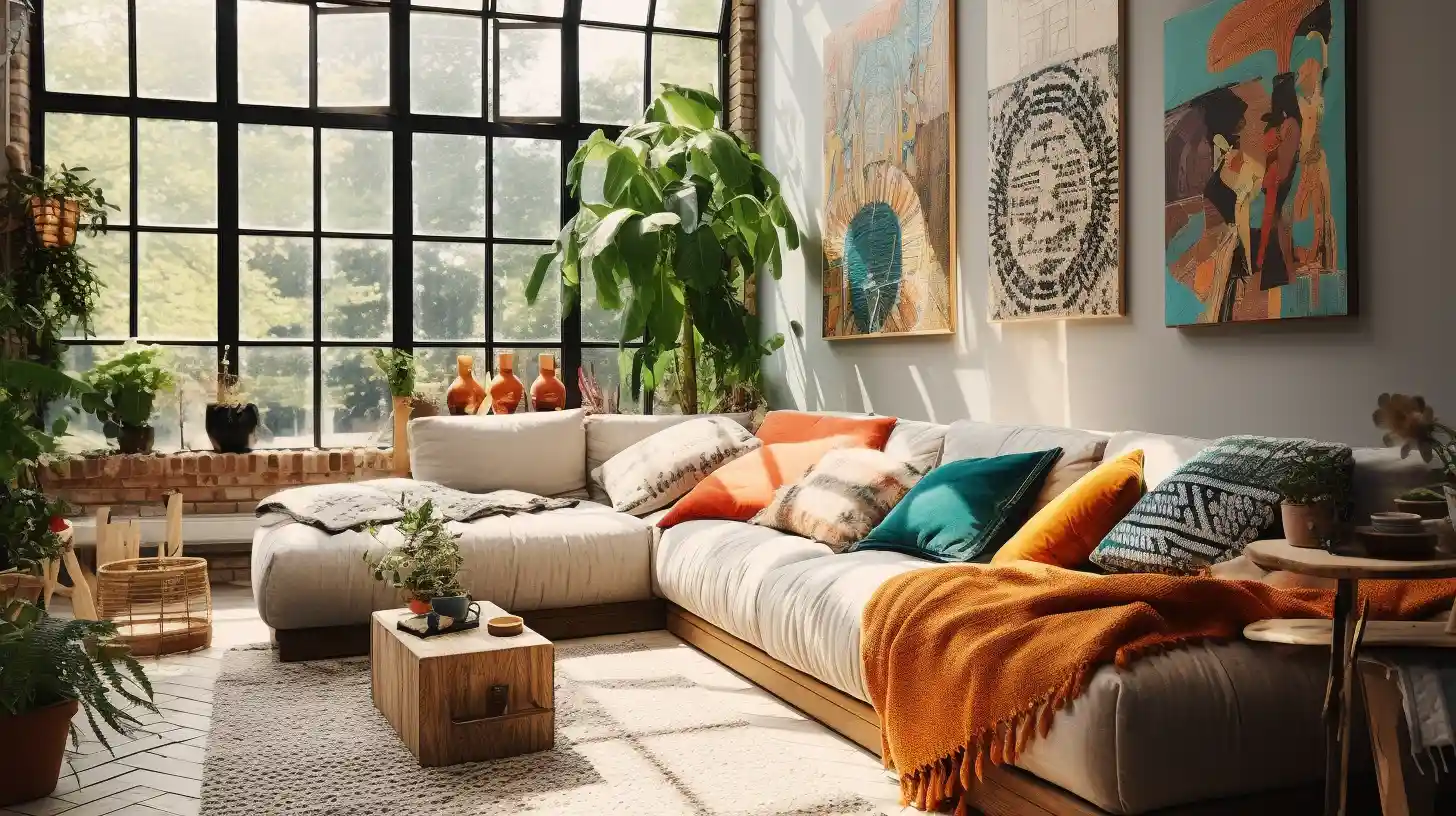 A cozy living room showcases many handmade decoration ideas for home.