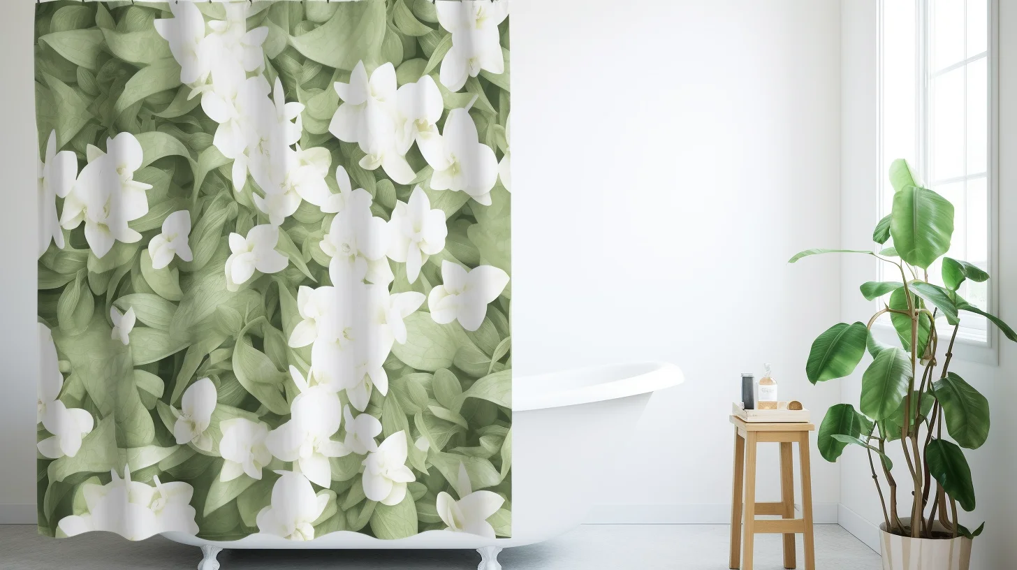 Are Plastic Shower Curtains Bad for You? A shower curtain with flowers on it.